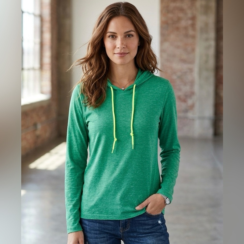 Anvil Green Hooded Sweatshirt size M